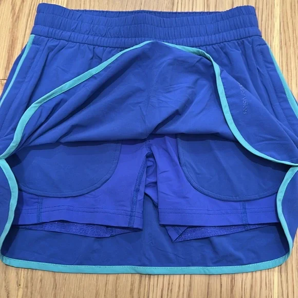 *NWT Outdoor Voices 3" Royal Blue Skirt with Aqua Trim Tennis Golf Activewear - Picture 7 of 10